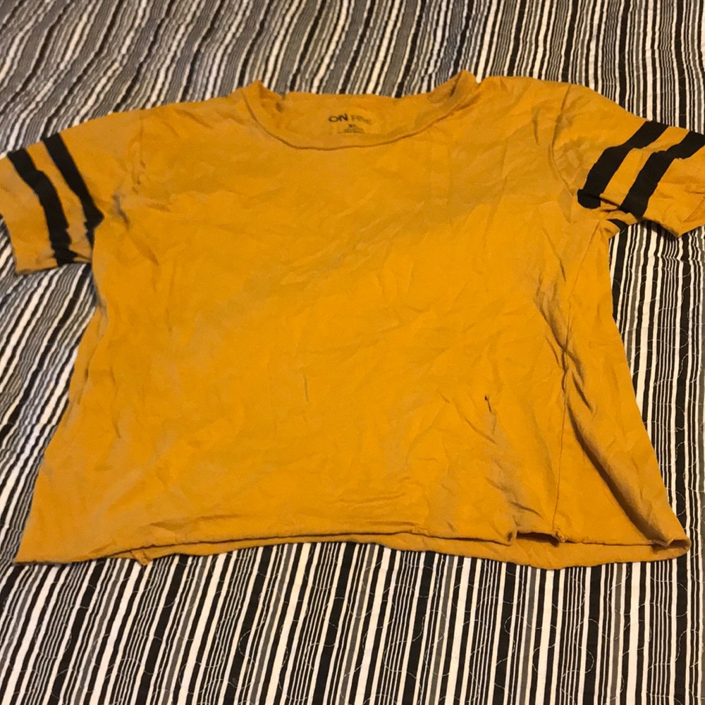Yellow and black stripped shirt